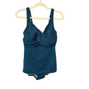 Size 14 Womens Dark Teal Blue Tummy Control Whole Piece Swimsuit #O-5-18-0